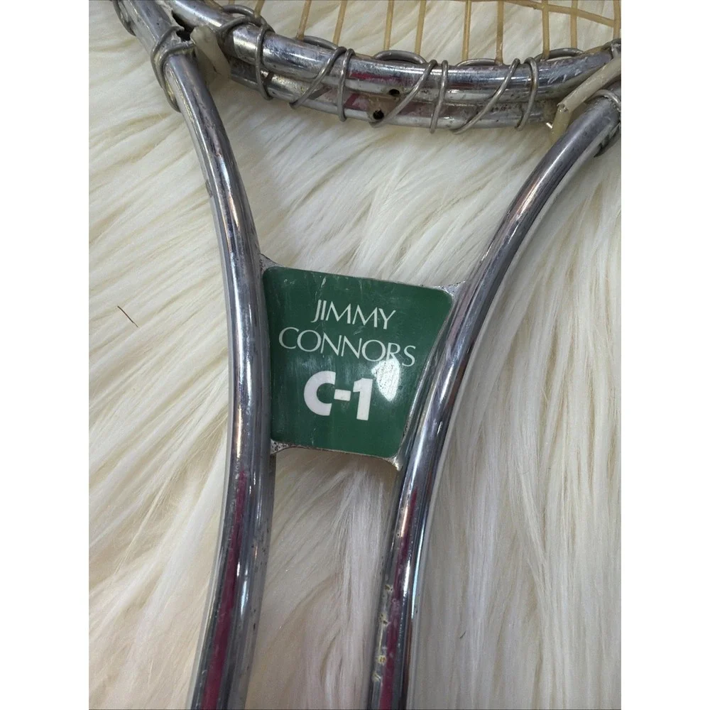Vintage Wilson‎ Jimmy Connors C-1 Steel Tennis Racket - Made in USA Steel Shined